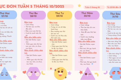THÔNG BÁO THỰC ĐƠN TUẦN MỚI – TRƯỜNG MẦM NON NGHĨA THỊNH